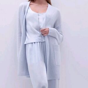 Naked Cashmere Tory  Sky Blue Women's Open Front Cardigan sz S Oversized